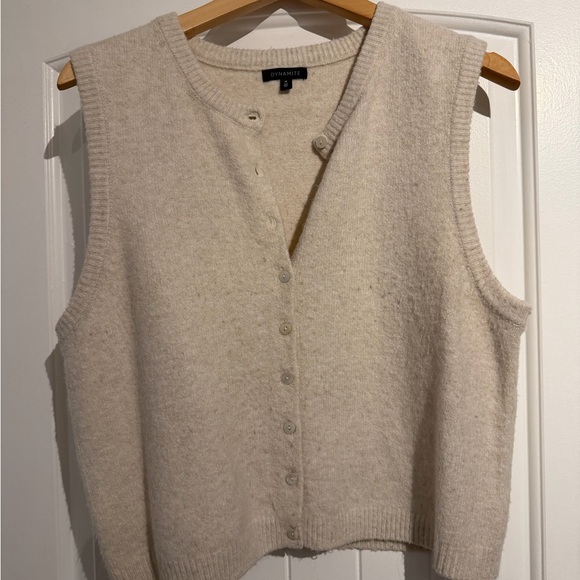 Dynamite Beige Button-Up Sweater Vest - Picture 1 of 2